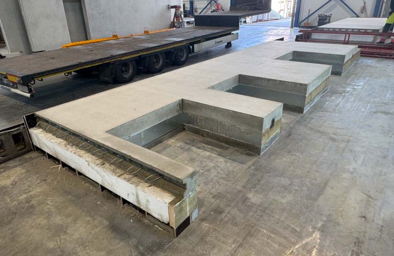 Plinth elements at Kilen Baltic factory