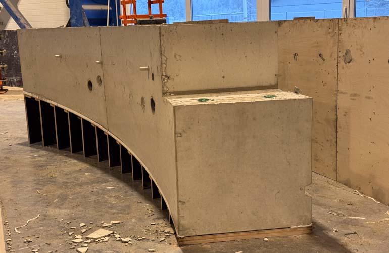 Designer concrete bench