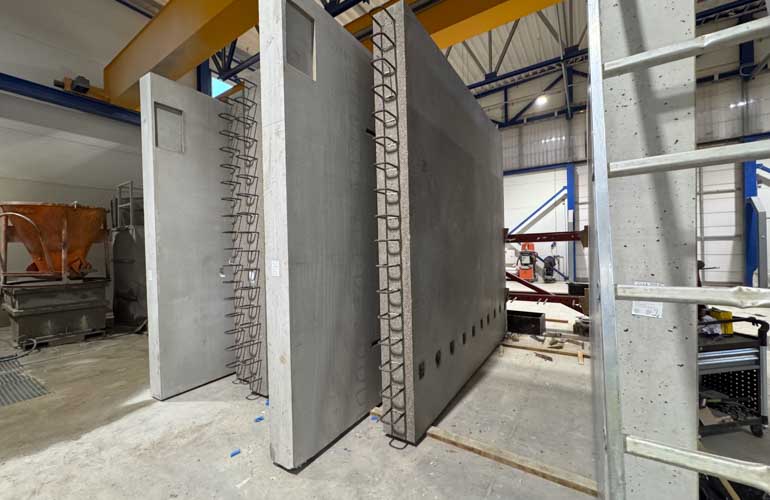 Wall elements at Kilen Baltic factory