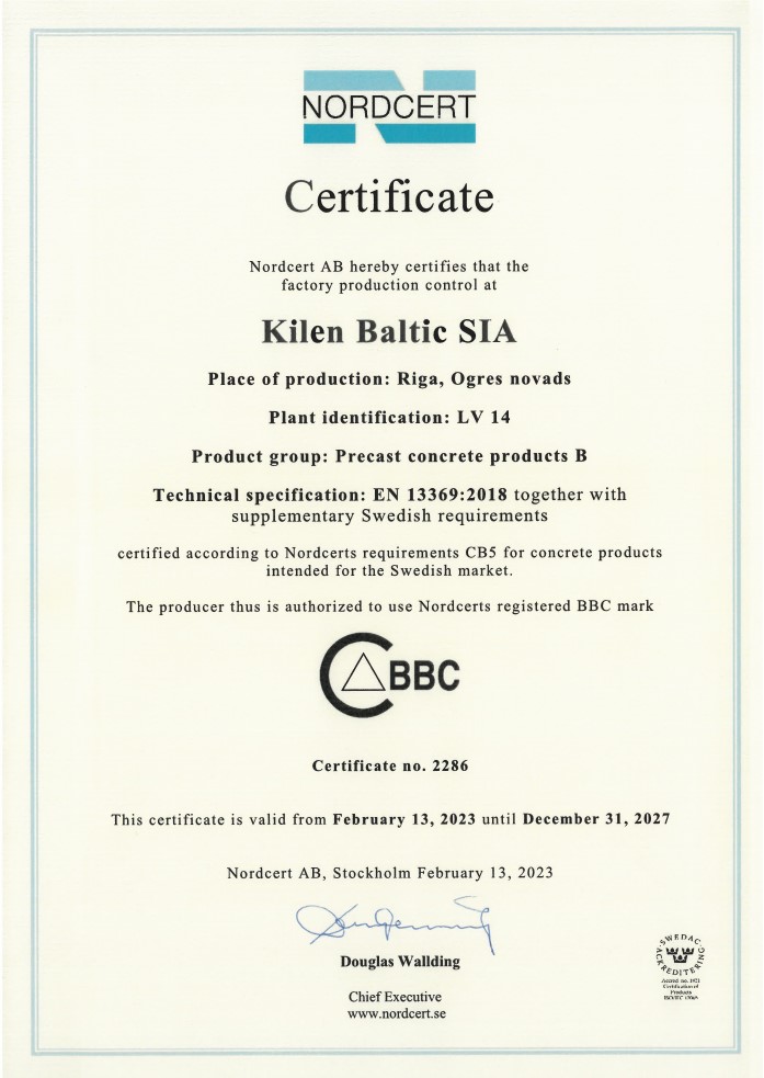 Сертификат EN 13369:2018 BBC